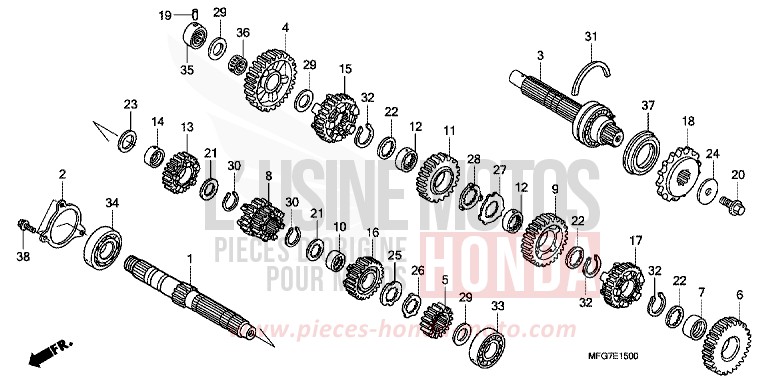 GETRIEBE von Hornet ABS PEARL NIGHTSTAR BLACK (NHA84) von 2008